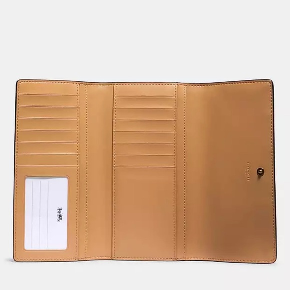 Coach Trifold Leather Wallet with Patchwork, EXCELLENT! Retail $278 - Picture 2 of 12